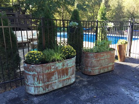 Patina Metal Planter 